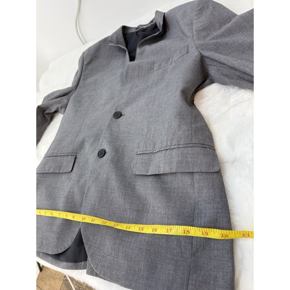 HM Slim Fit Blazer Mens 38R Gray  Elbow Patches Two Button - Picture 7 of 13